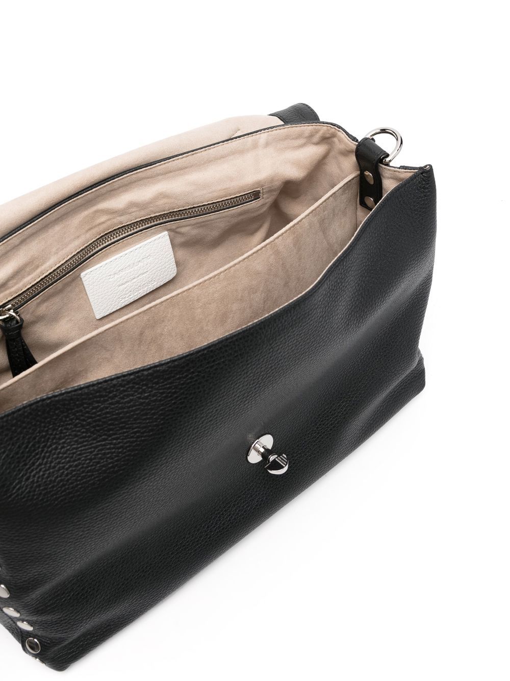 Zanellato Postina Daily Medium Calf Leather Handbag Black