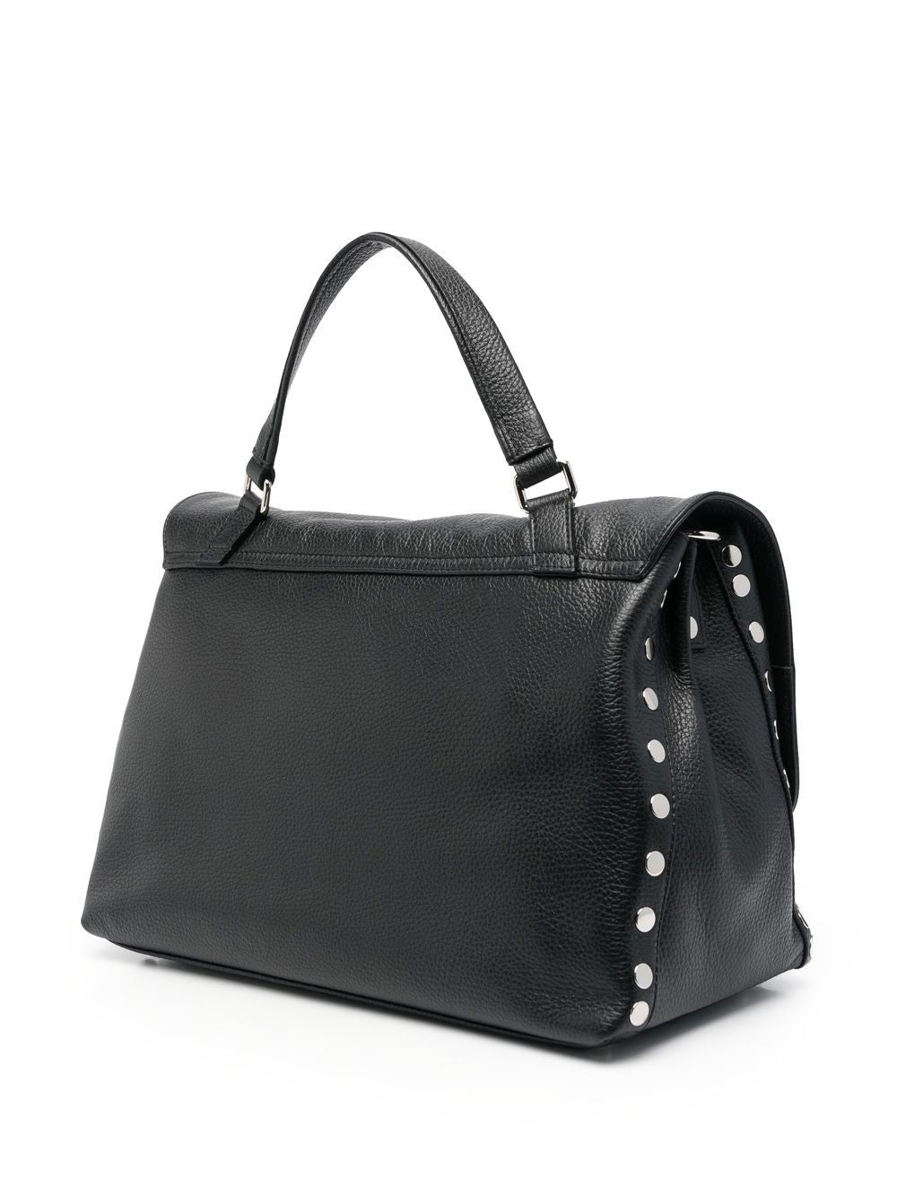 Zanellato Postina Daily Medium Calf Leather Handbag Black