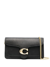 Coach Tabby Chain Leather Clutch Bag Black