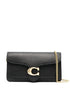 Coach Tabby Chain Leather Clutch Bag Black