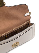 Coach Tabby Chain Leather Clutch Bag White