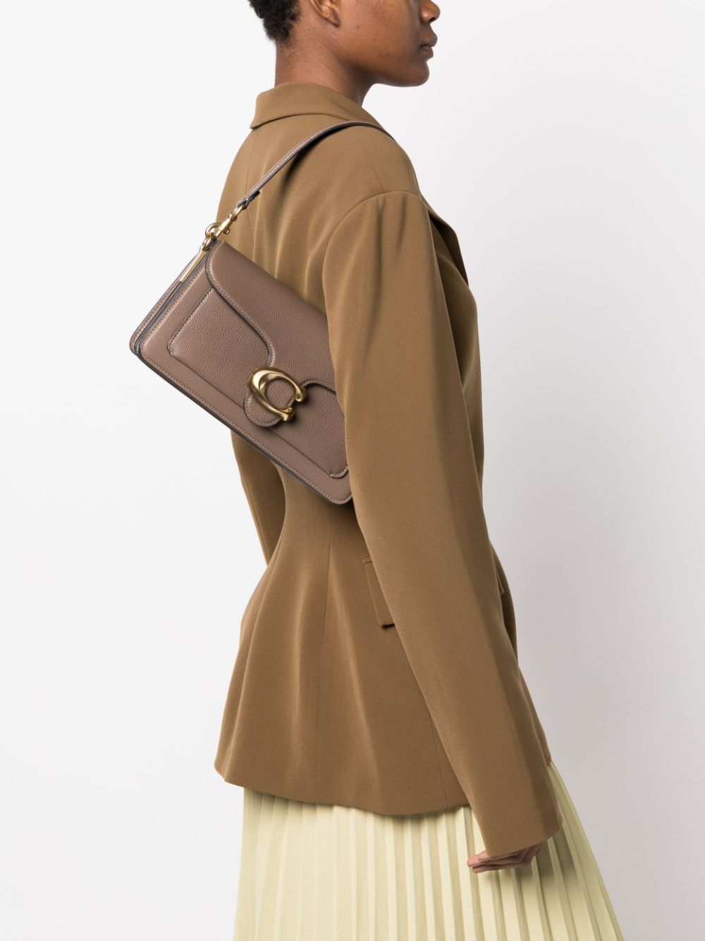 Coach Tabby 26 Leather Shoulder Bag Dove Grey