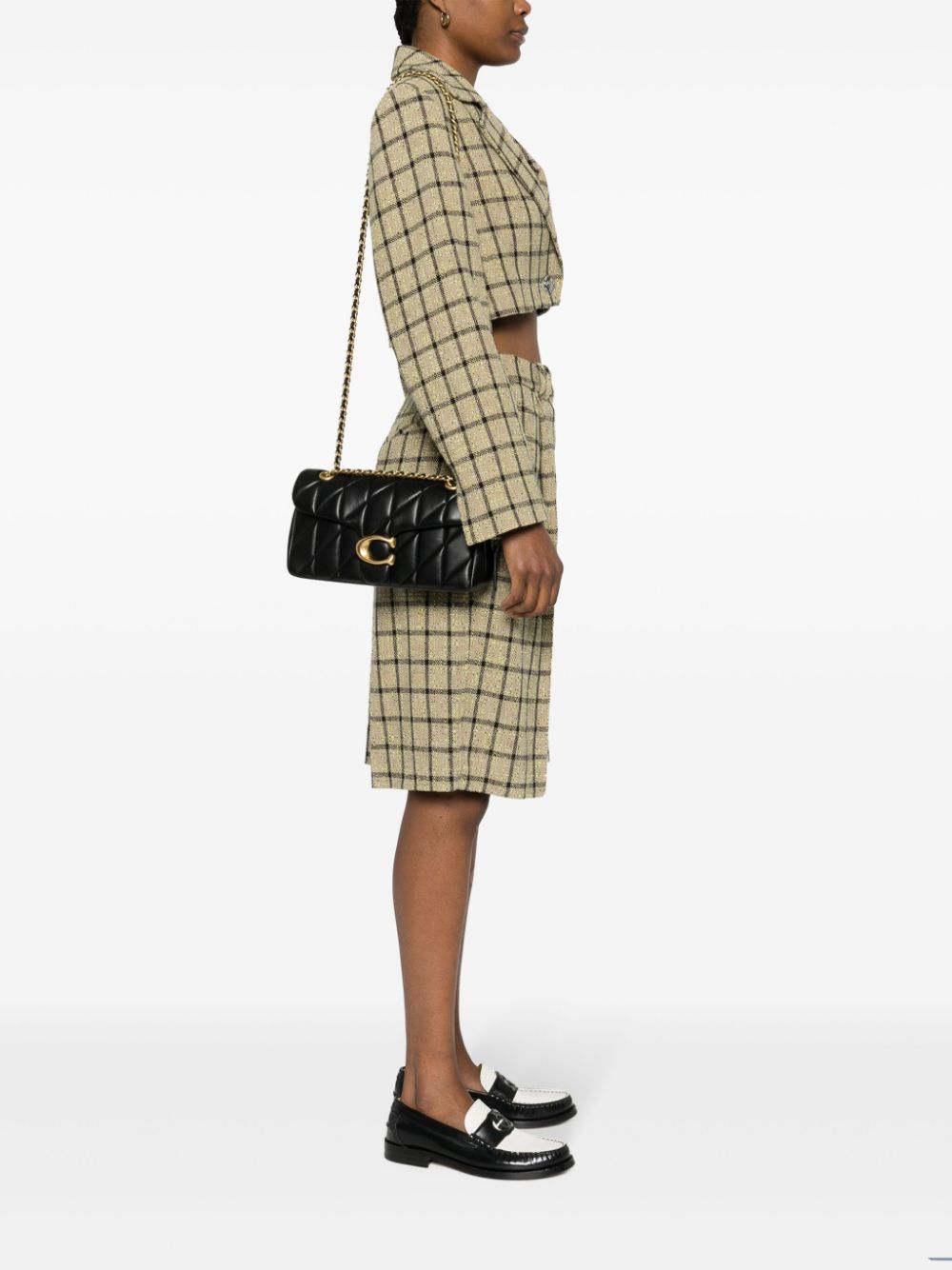 Coach Tabby Quilted Leather Shoulder Bag Black