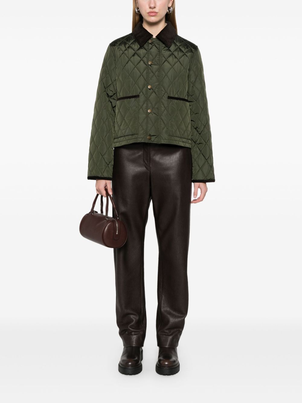 Burberry Diamond-Quilted Forest Green Padded Jacket Green