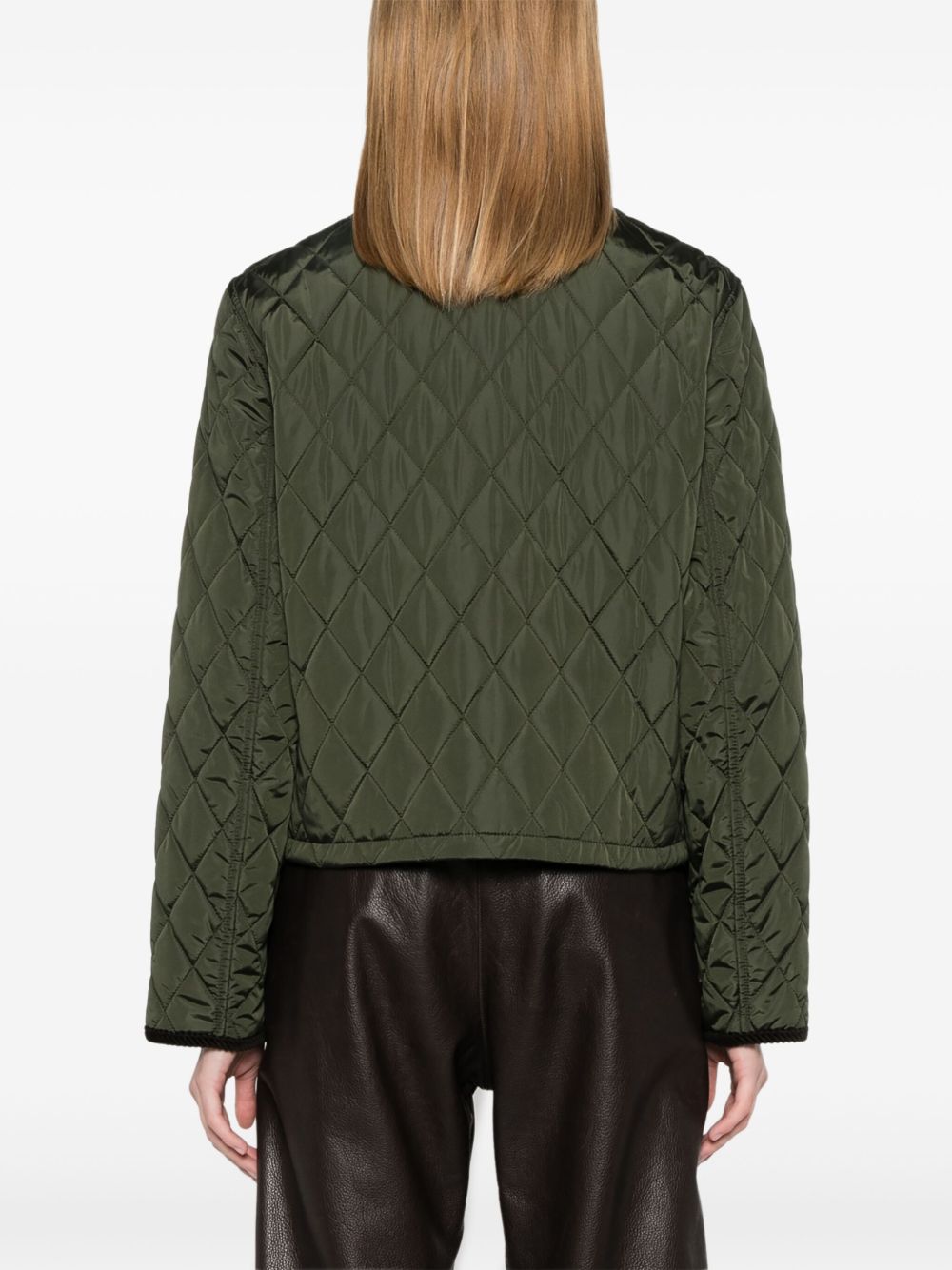 Burberry Diamond-Quilted Forest Green Padded Jacket Green