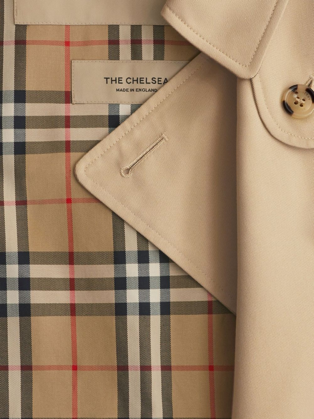 Burberry Chelsea Double-Breasted Cotton Trench Coat Beige