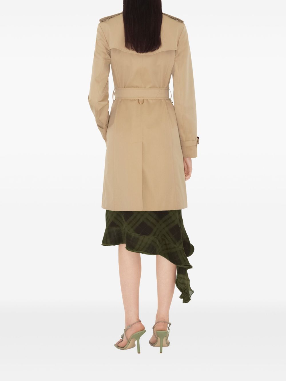 Burberry Chelsea Double-Breasted Cotton Trench Coat Beige