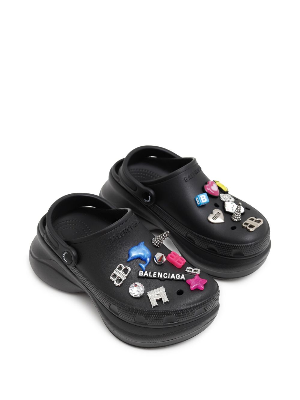 Balenciaga x Crocs Jibbitz Embellished Platform Mules Black
