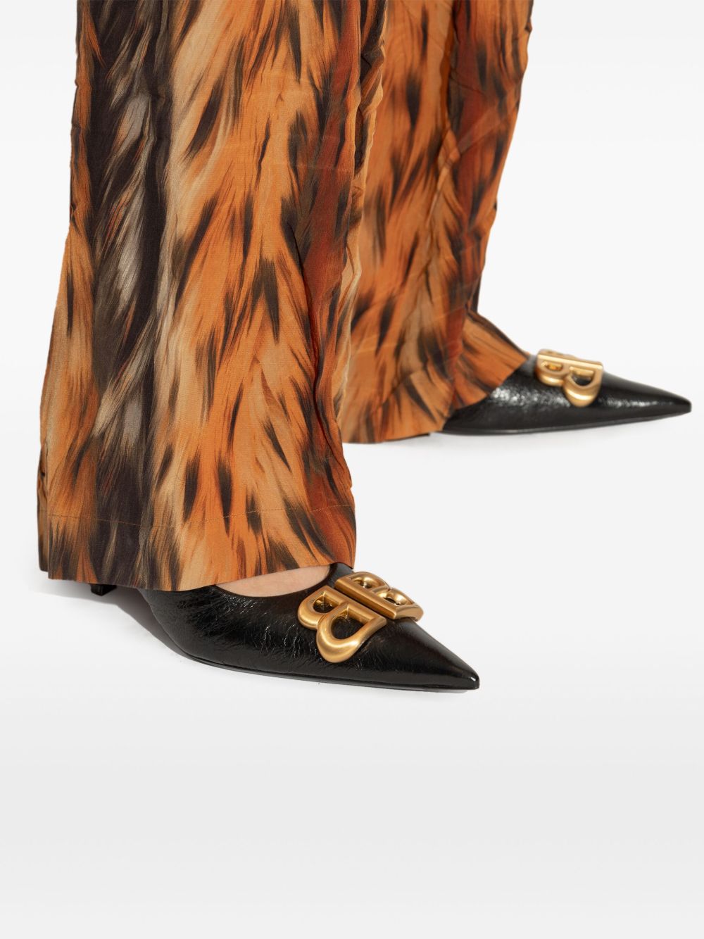 Balenciaga Monaco Slingback Pointed Toe Pumps Black