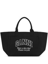 Ganni Organic Cotton XXL Tote Bag Black