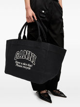 Ganni Organic Cotton XXL Tote Bag Black