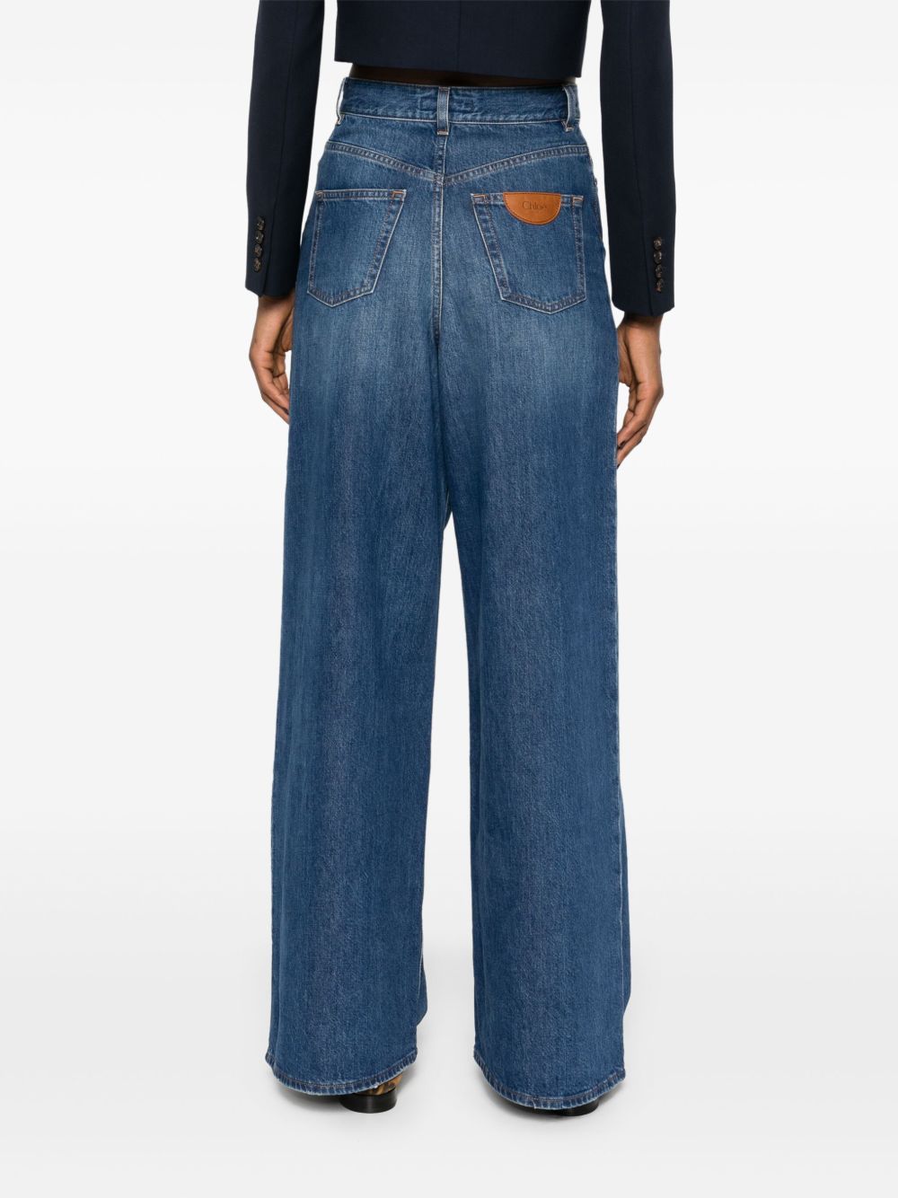 Chloè Wide-Leg High-Rise Denim Jeans Blue
