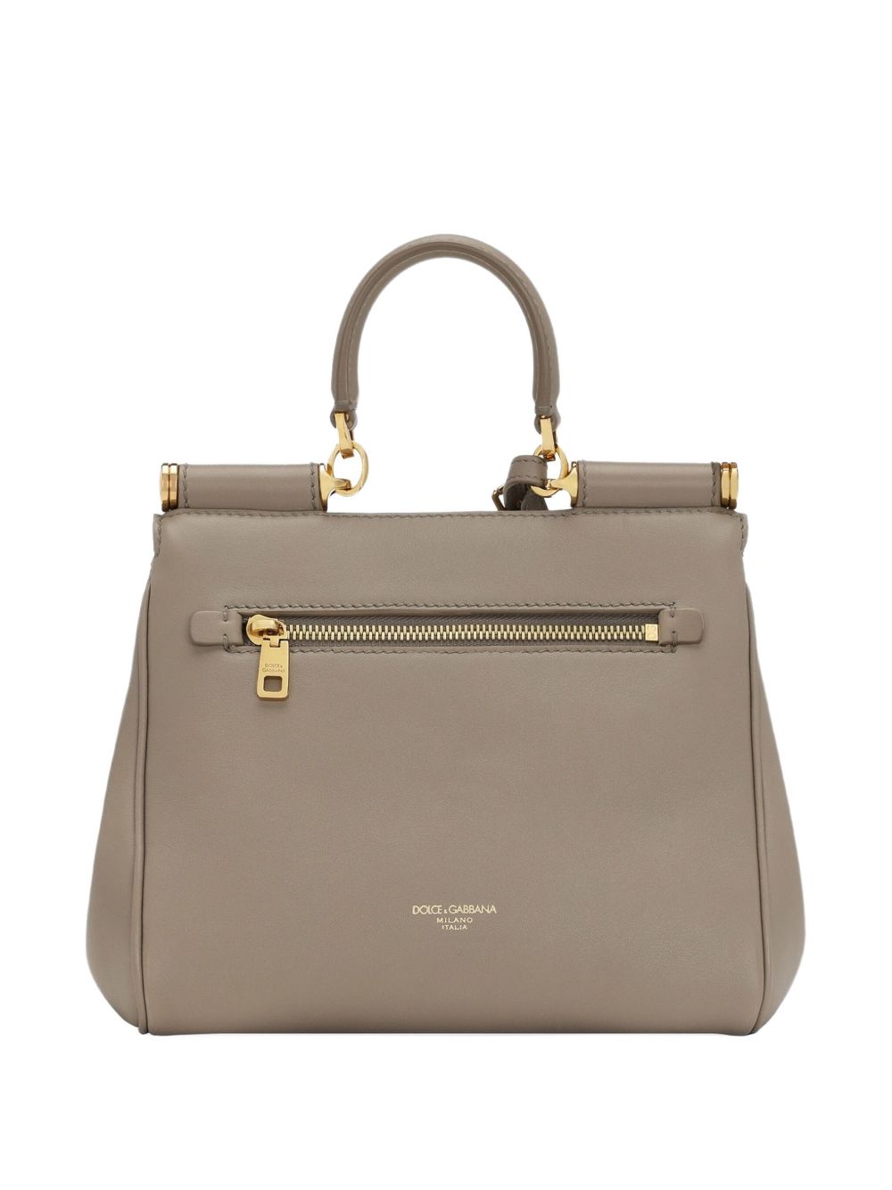 Dolce & Gabbana Sicily Soft Leather Top Handle Bag  Taupe