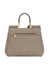 Dolce & Gabbana Sicily Soft Leather Top Handle Bag  Taupe