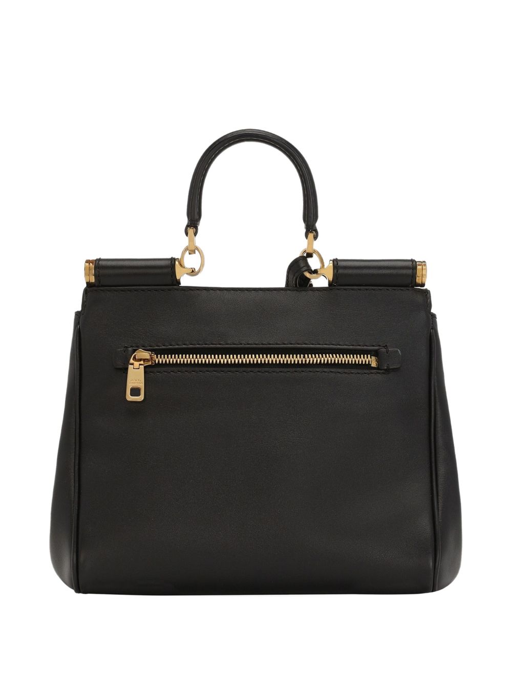 Dolce & Gabbana Sicily Soft Leather Top Handle Bag Black