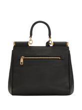 Dolce & Gabbana Sicily Soft Leather Top Handle Bag Black