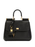 Dolce & Gabbana Sicily Soft Leather Top Handle Bag Black