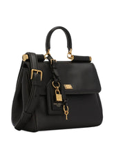 Dolce & Gabbana Sicily Soft Leather Top Handle Bag Black