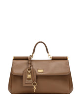 Dolce & Gabbana Sicily Soft Leather Handbag in Caramel Brown
