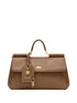 Dolce & Gabbana Sicily Soft Leather Handbag in Caramel Brown