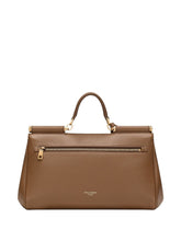 Dolce & Gabbana Sicily Soft Leather Handbag in Caramel Brown