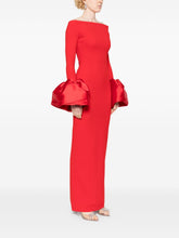 Solace London Off-Shoulder Red Crepe Maxi Dress Red