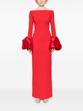 Solace London Off-Shoulder Red Crepe Maxi Dress Red