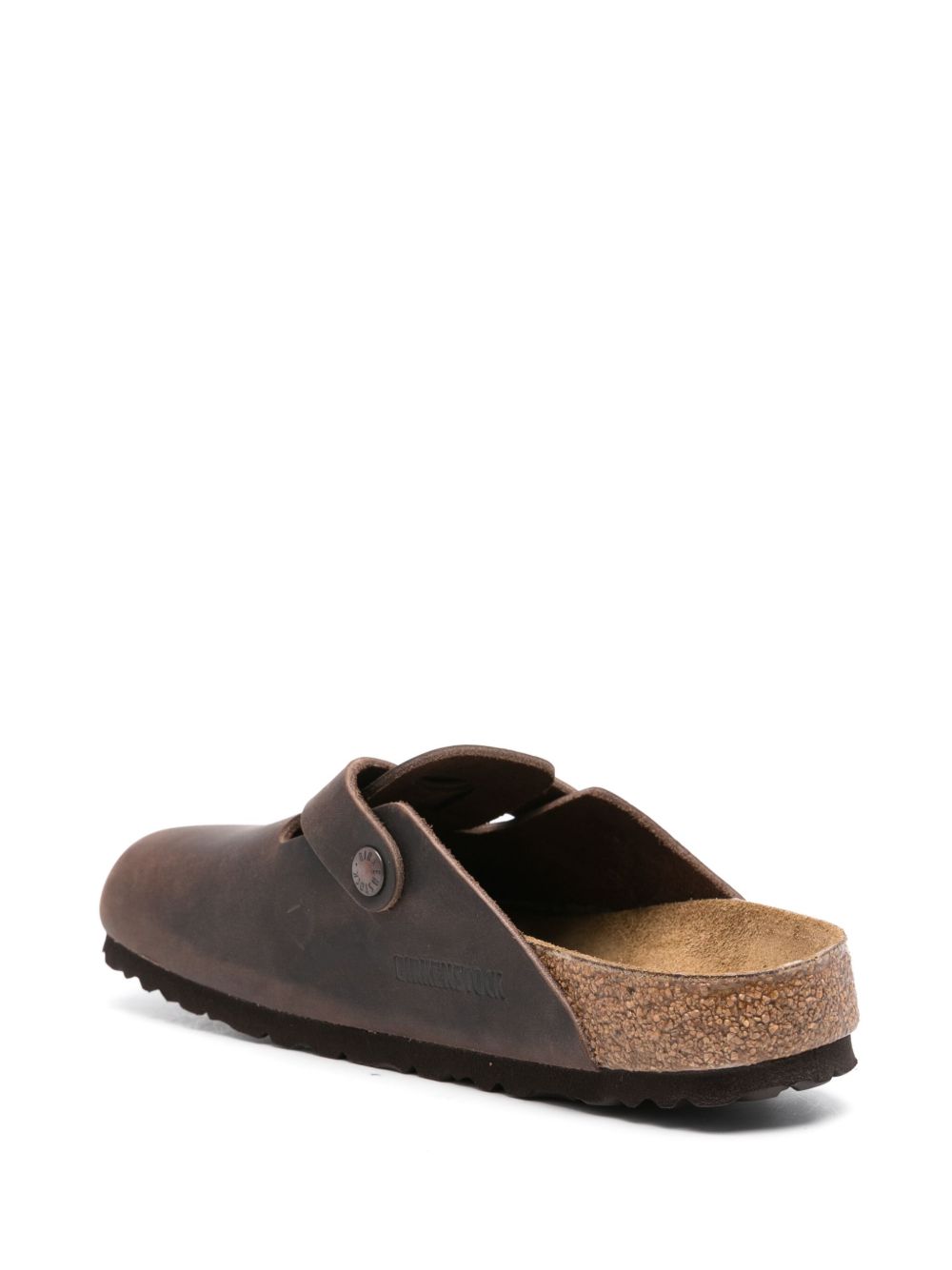 Birkenstock Boston Leather Slip-On Sandals Brown