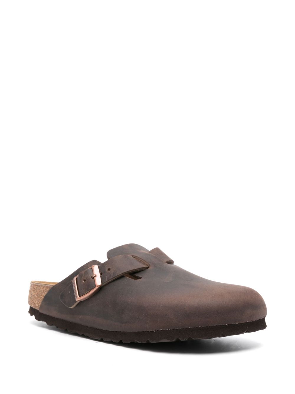 Birkenstock Boston Leather Slip-On Sandals Brown