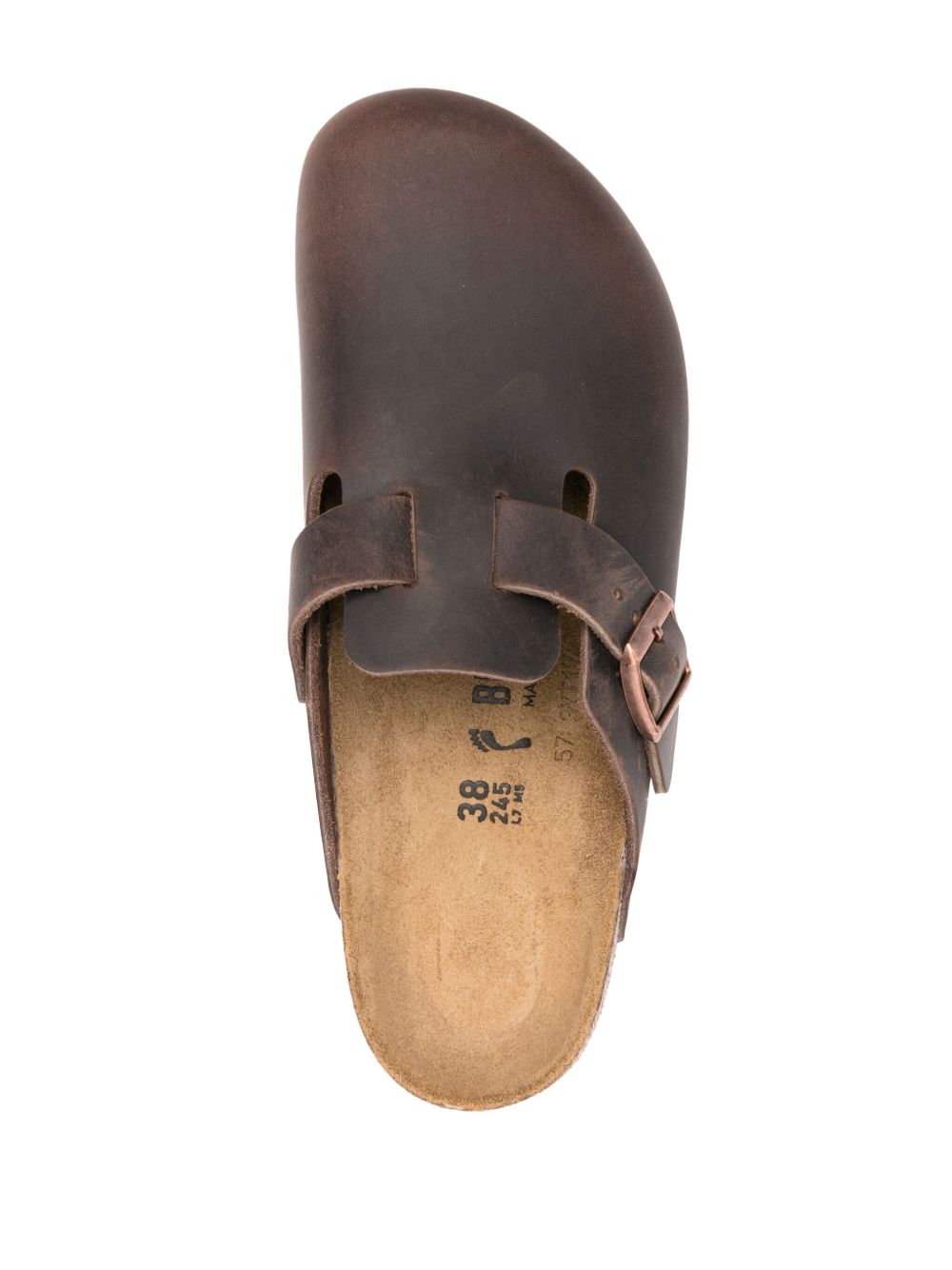 Birkenstock Boston Leather Slip-On Sandals Brown