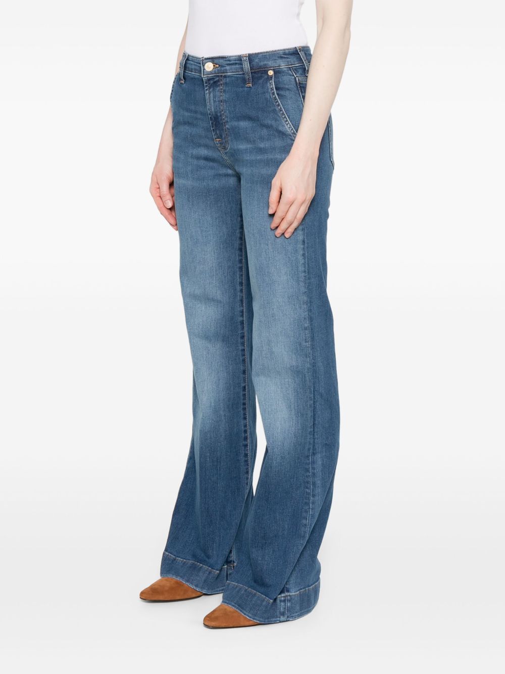 Seven Wide-Leg Palazzo Denim Jeans Blue