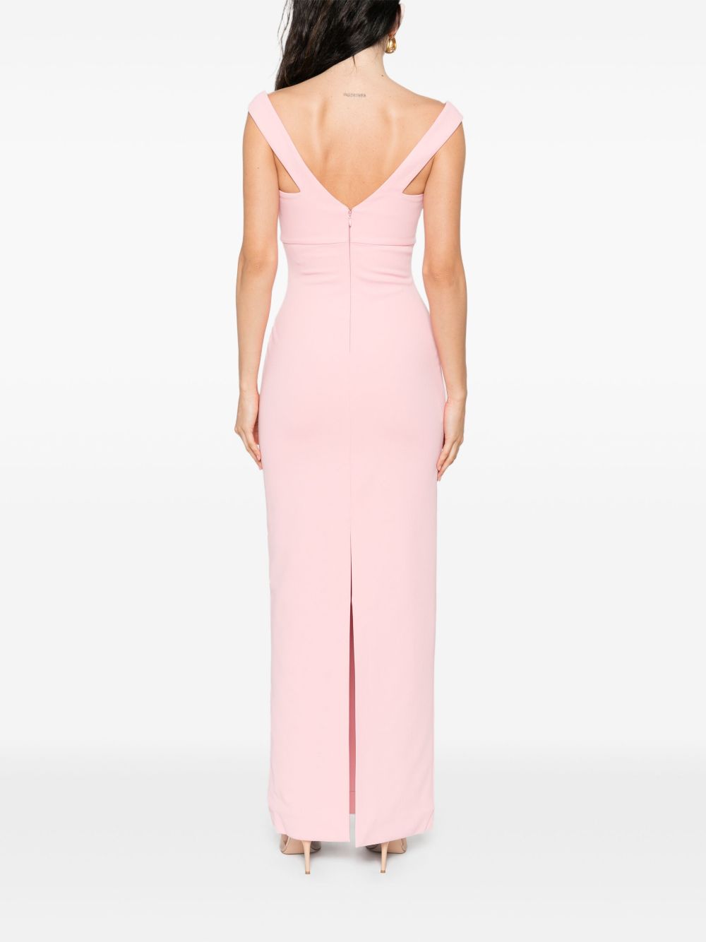 Solace London Nalani V-Neck Sleeveless Maxi Dress Pink