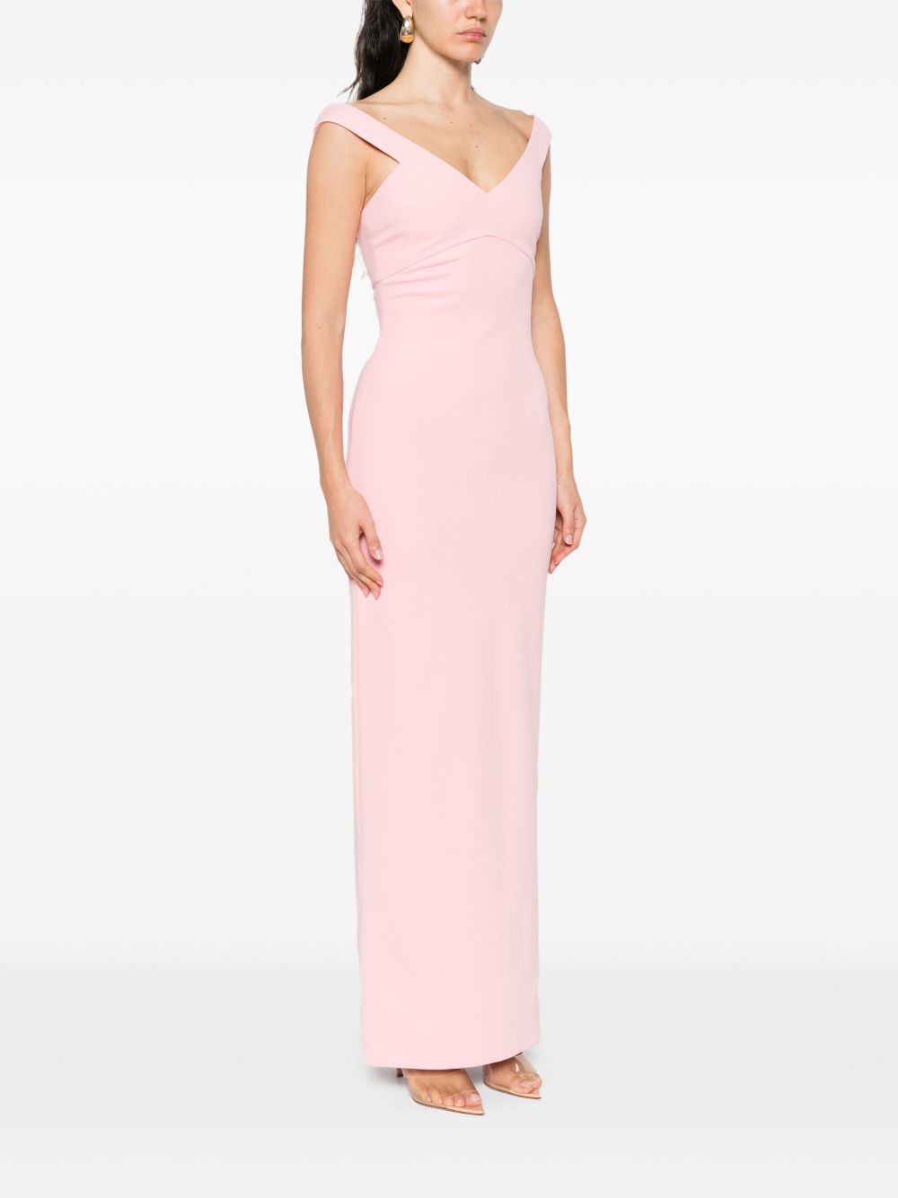 Solace London Nalani V-Neck Sleeveless Maxi Dress Pink