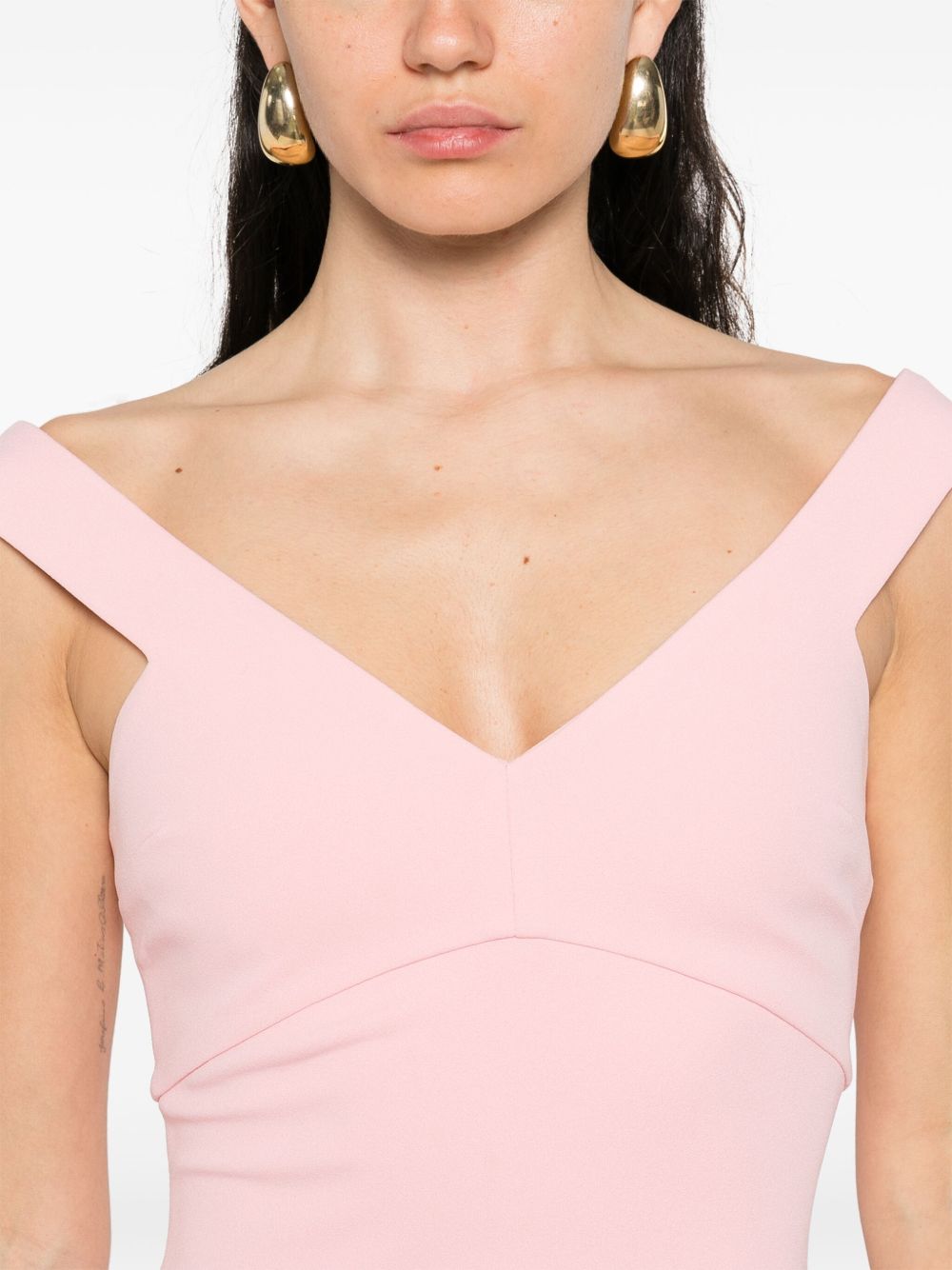 Solace London Nalani V-Neck Sleeveless Maxi Dress Pink