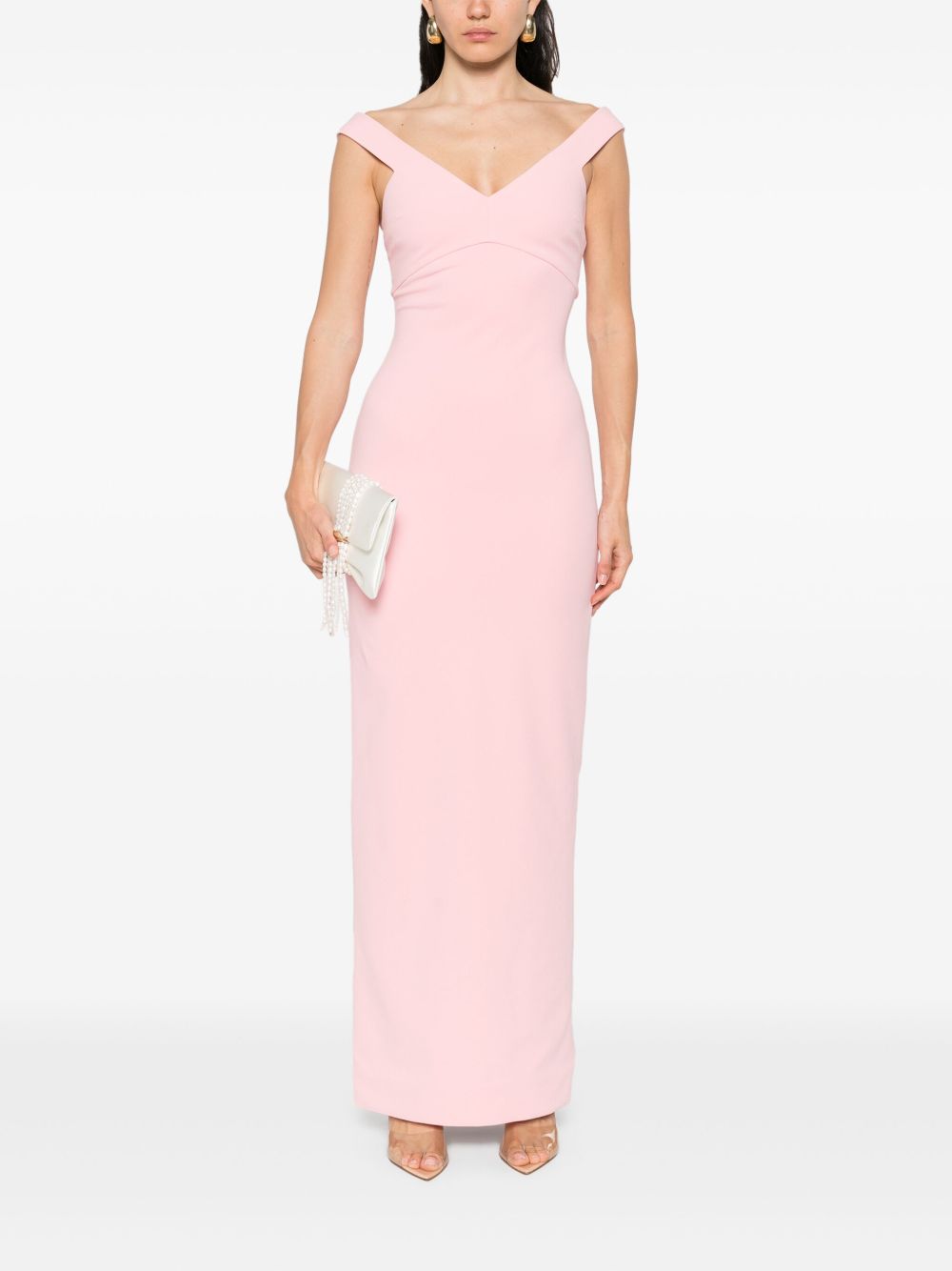 Solace London Nalani V-Neck Sleeveless Maxi Dress Pink