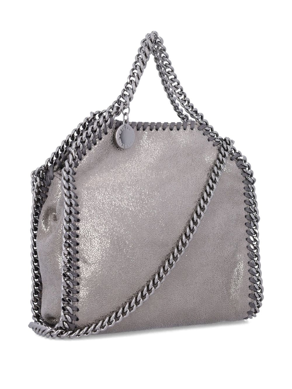 Stella McCartney Falabella Tiny Chain-Embellished Crossbody Bag Silver
