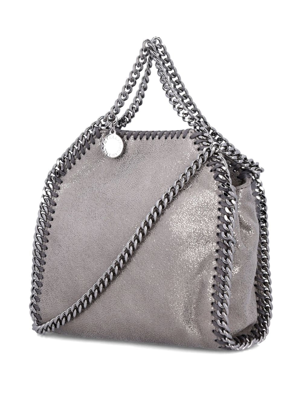 Stella McCartney Falabella Tiny Chain-Embellished Crossbody Bag Silver
