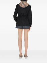 Burberry Check Motif Nylon Hooded Jacket Black