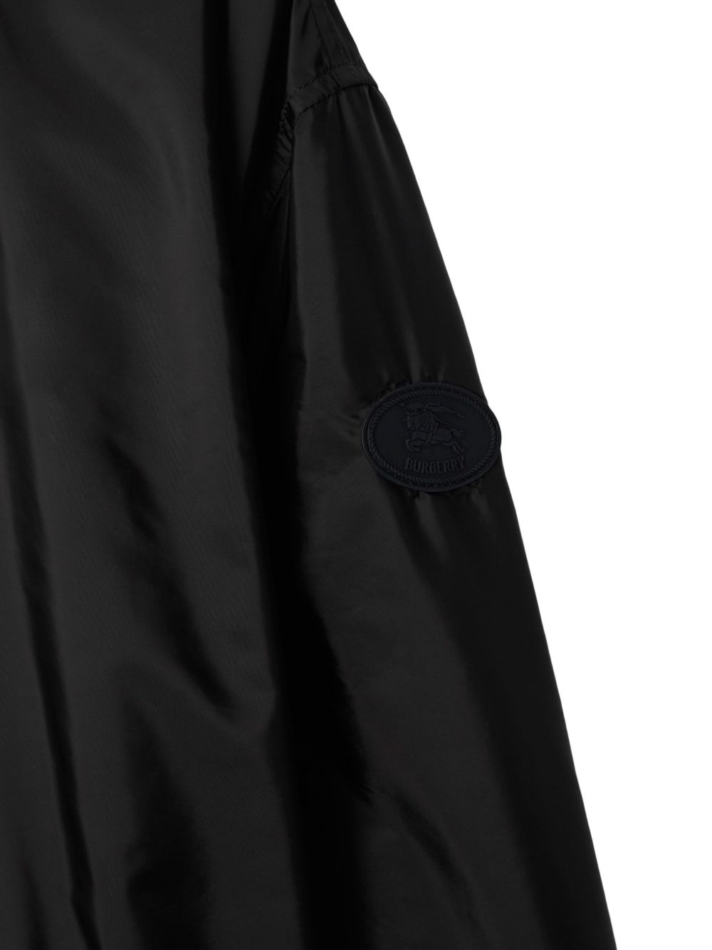 Burberry Check Motif Nylon Hooded Jacket Black