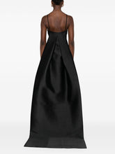Solace London Ulla Strapless Veil Detail Maxi Dress Black