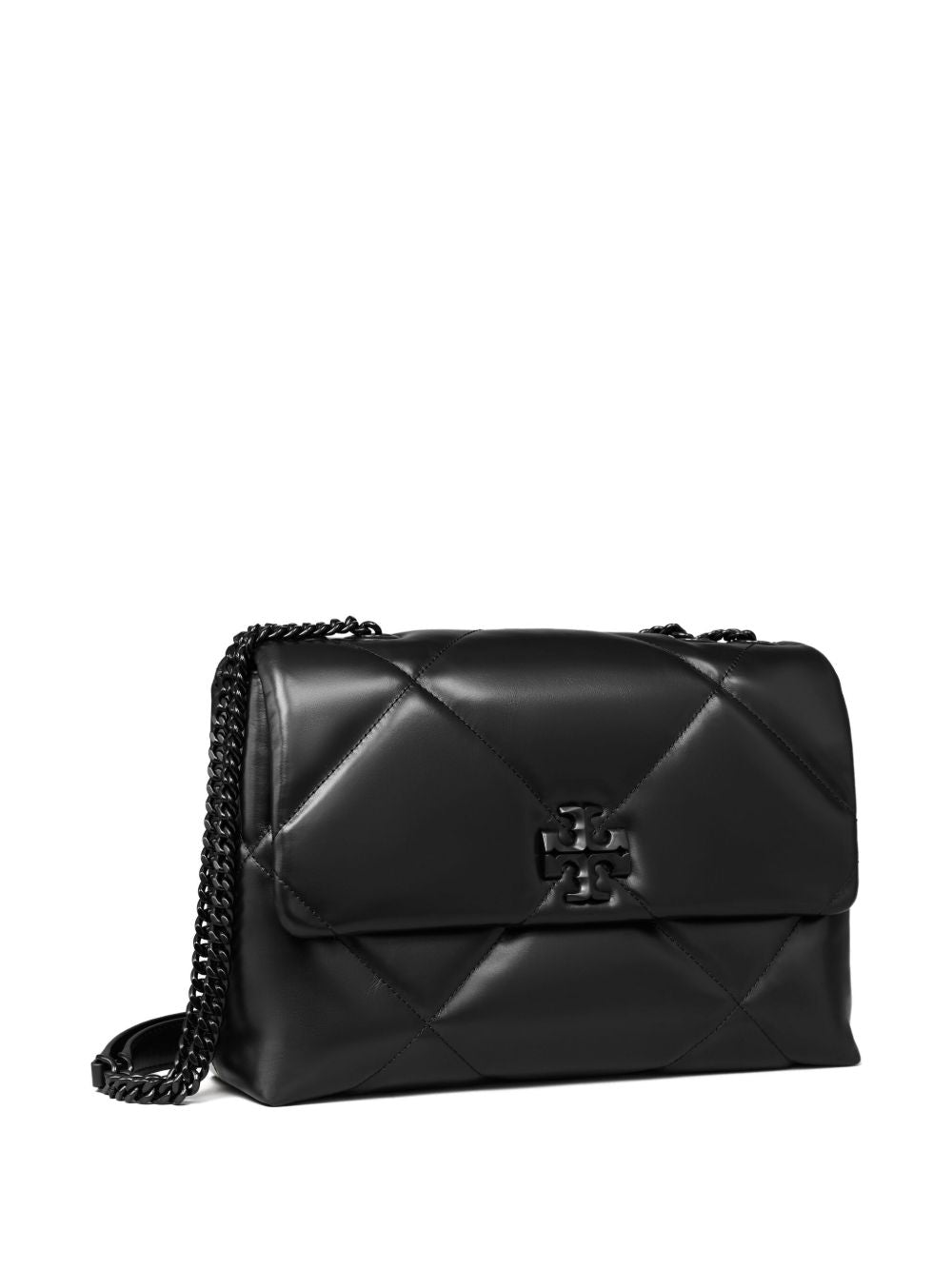 Tory Burch Kira Small Diamond-Quilted Leather Shoulder Bag Black