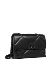 Tory Burch Kira Small Diamond-Quilted Leather Shoulder Bag Black