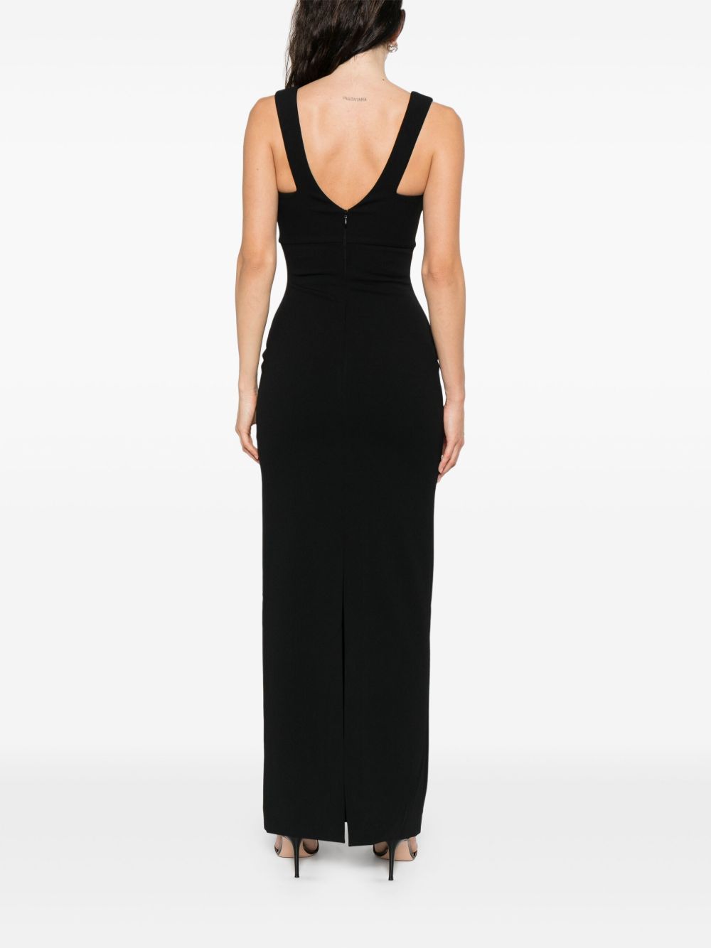 Solace London Nalani Sleeveless V-Neck Maxi Dress Black black