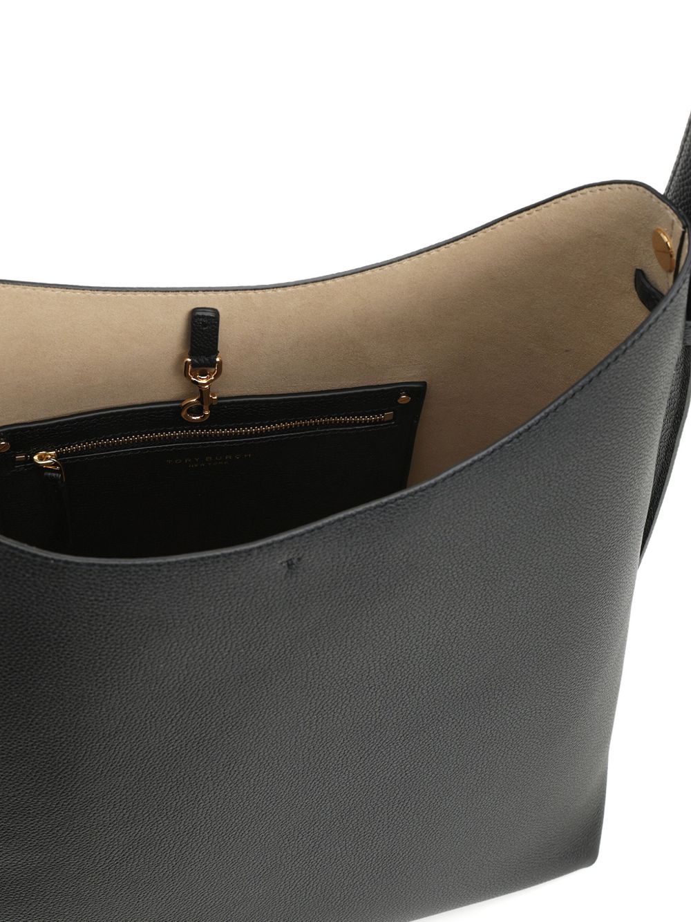 Tory Burch Romy Leather Structured Shoulder Bag Black
