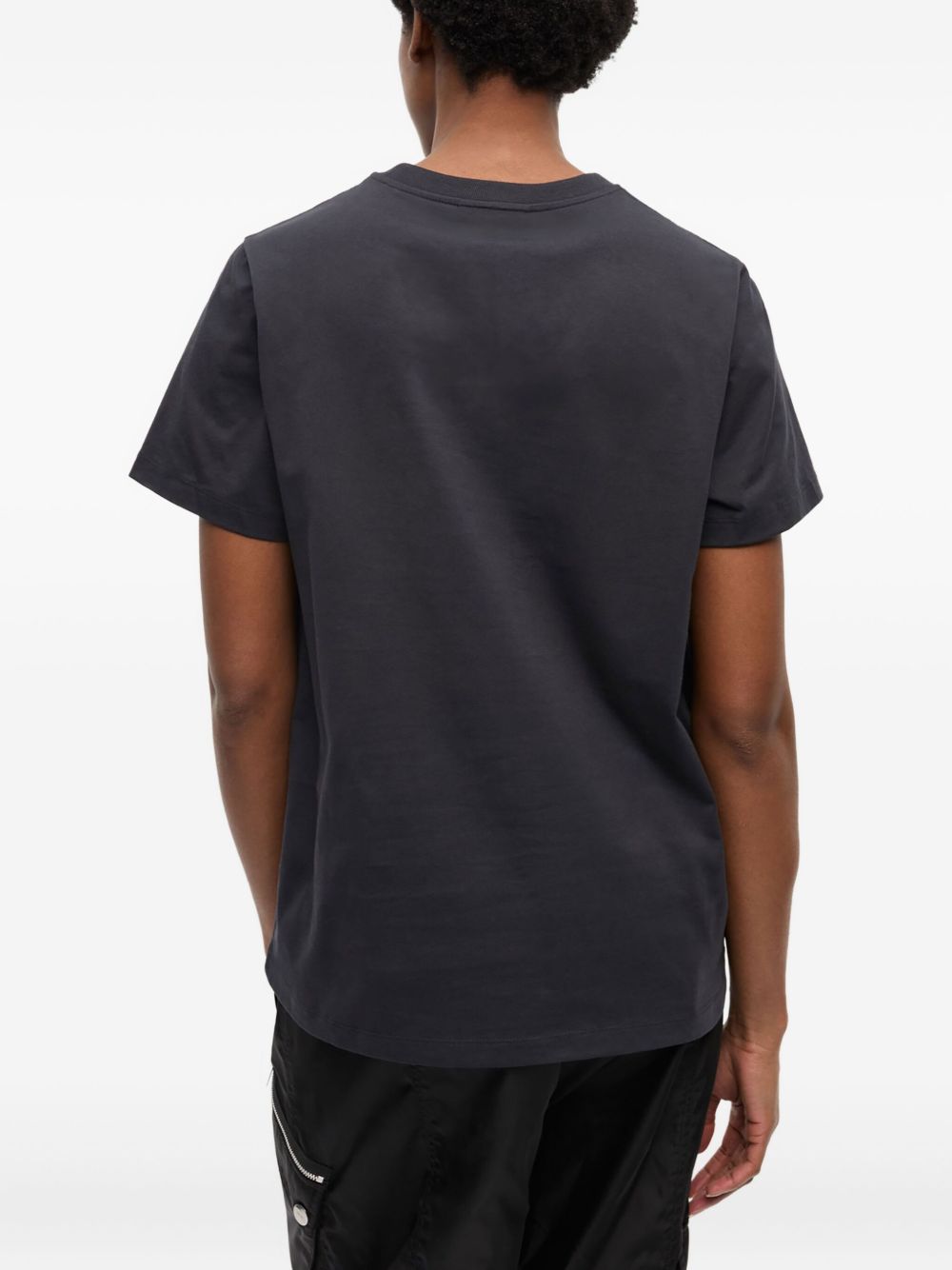 Ganni Organic Cotton Logo-Print Relaxed T-Shirt Grey