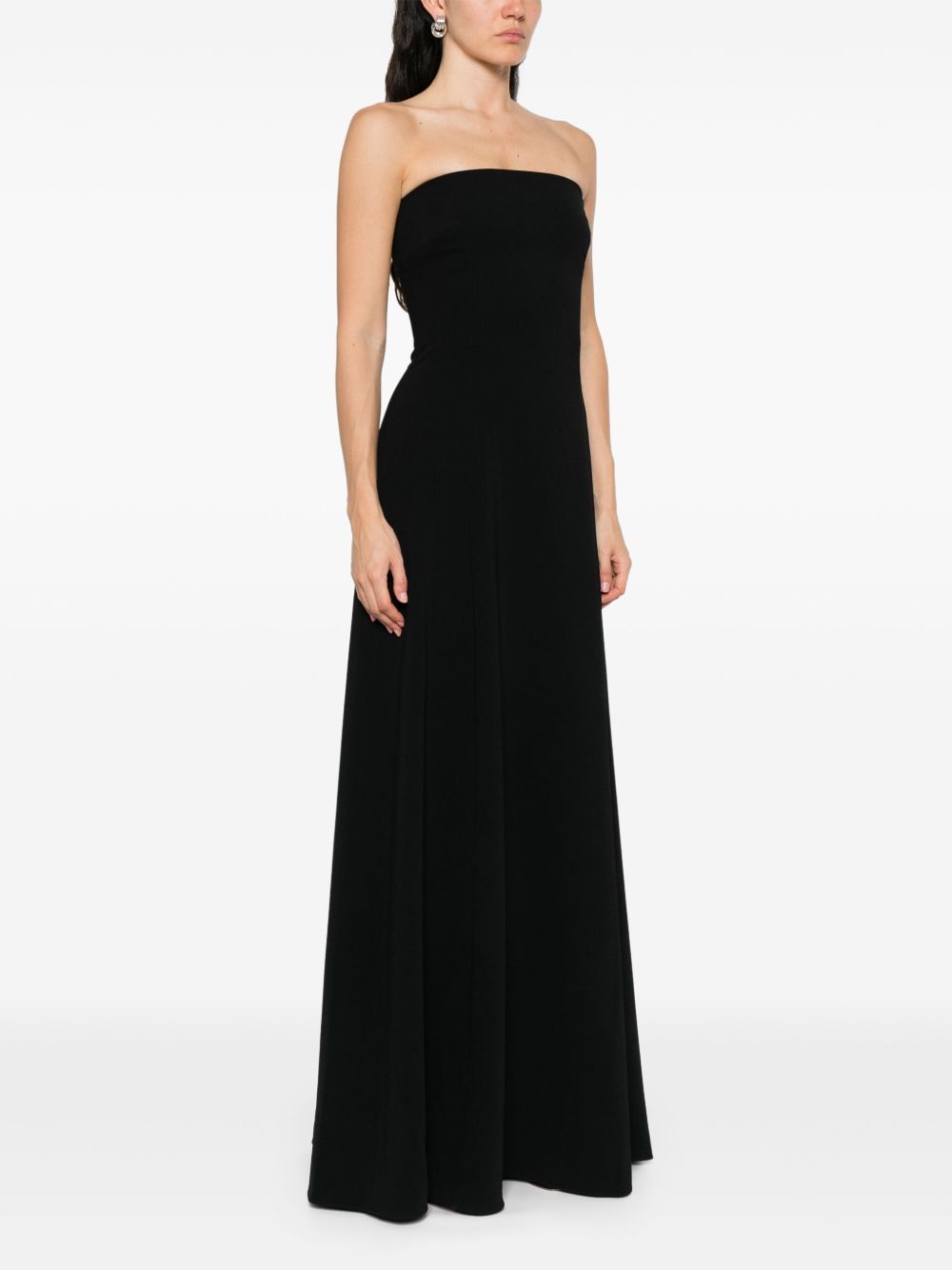 Solace London Helena Off-Shoulder Flared-Hem Maxi Dress Black
