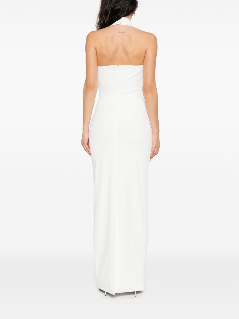 Solace London Ilona Halterneck Maxi Dress in Beige Beige