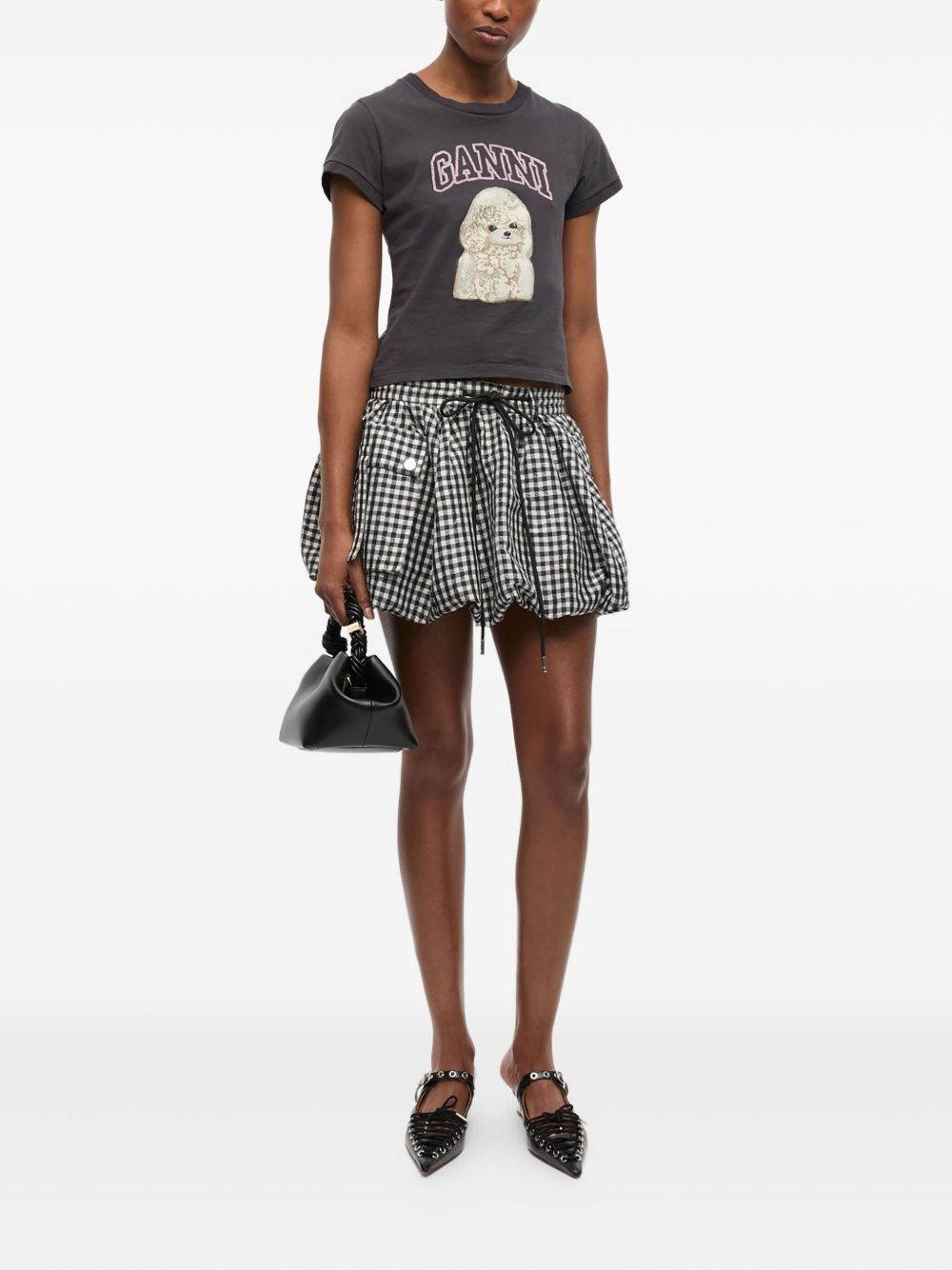 GANNI Poodle Organic Cotton T-shirts Grey