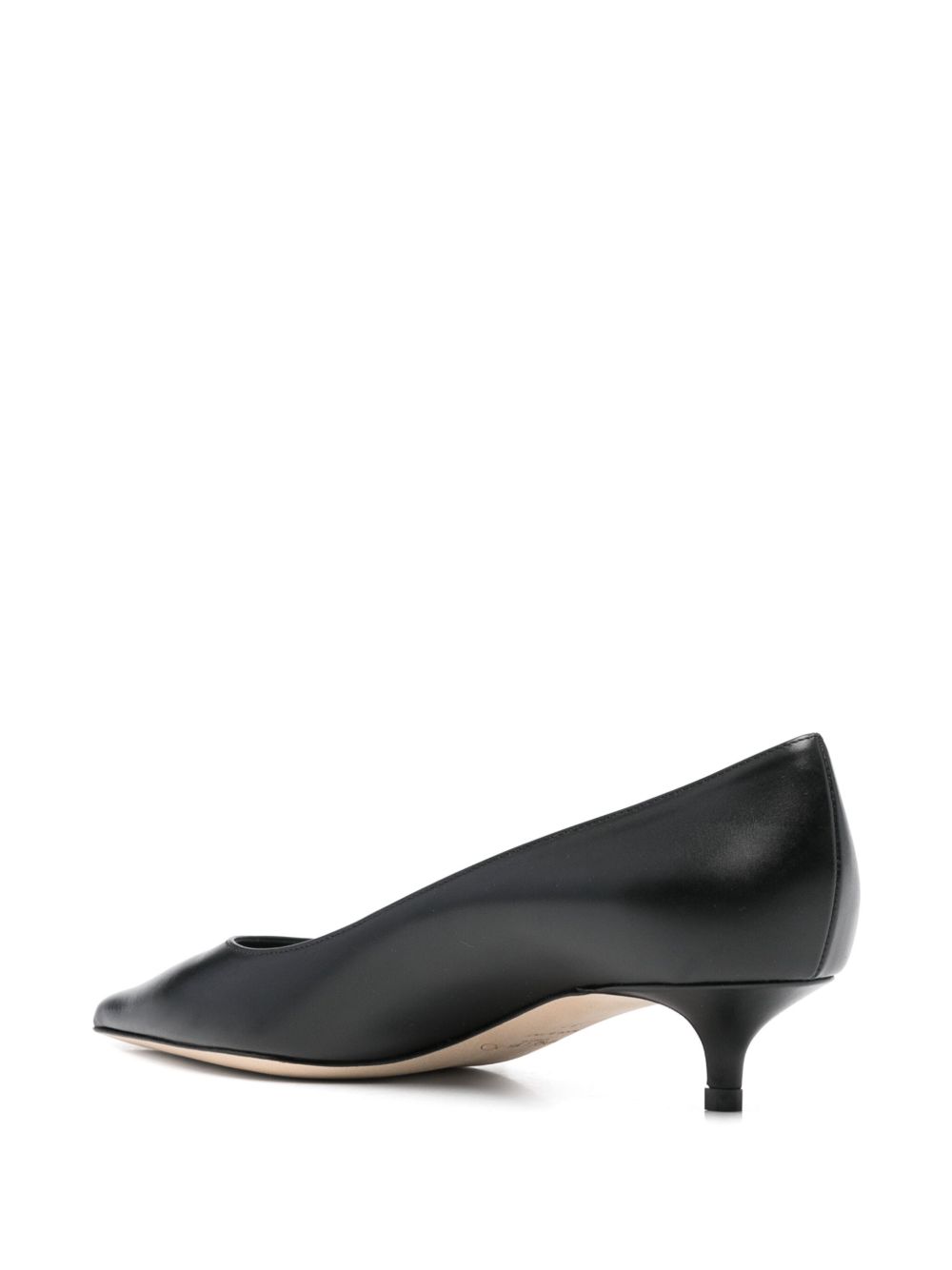 Jimmy Choo Amelia 3.5cm Leather Pointed-Toe Kitten Heel Pumps Black Black