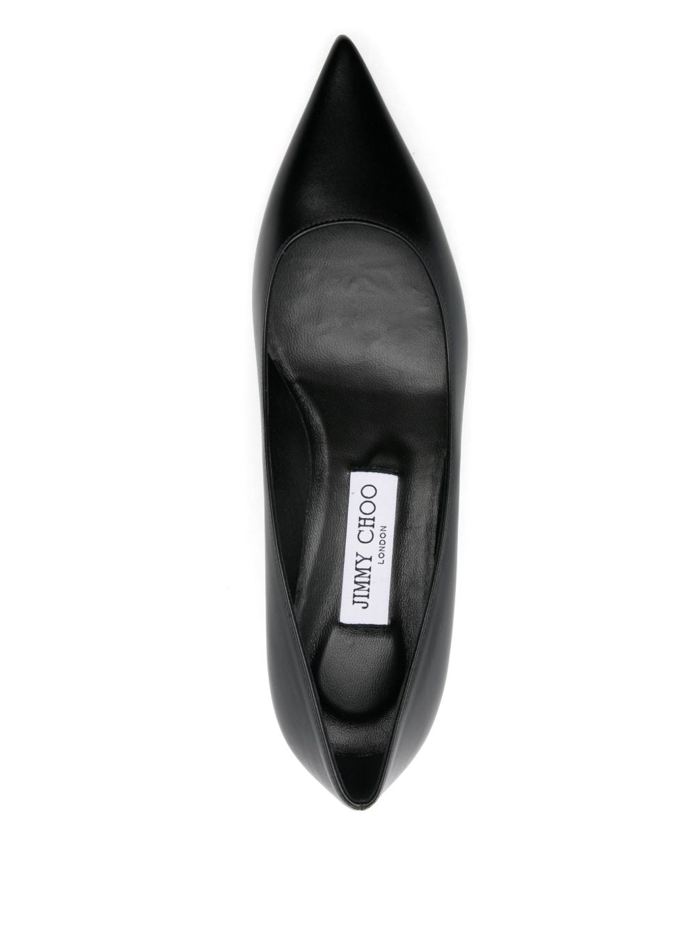 Jimmy Choo Amelia 3.5cm Leather Pointed-Toe Kitten Heel Pumps Black Black